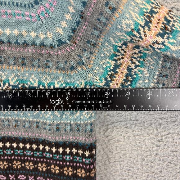 * NOT FOR SALE * VTG Eddie Bauer Fair Isle Sweater Women Large Angora Nordian - Picture 8 of 11